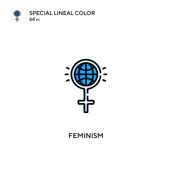 Фемінізм Спеціальний Лінійний Колір Вектор Значок Іконки Фемінізму Вашого Бізнес — стоковий вектор