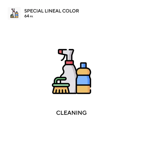 Limpieza Icono Especial Vector Color Lineal Iconos Limpieza Para Proyecto — Archivo Imágenes Vectoriales
