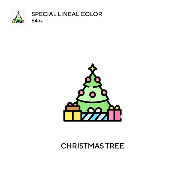 Noel Ağacı Özel Doğrusal Renk Vektör Simgesi Projeniz Için Noel — Stok Vektör