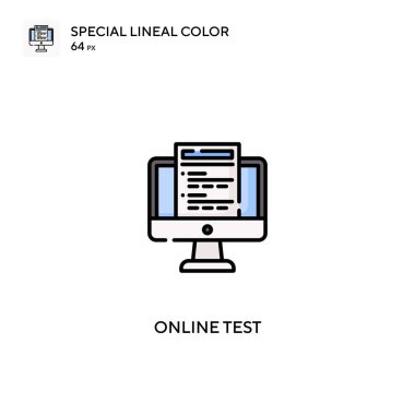 Çevrimiçi test Özel doğrusal renk vektörü simgesi. İş projeniz için çevrimiçi test simgeleri
