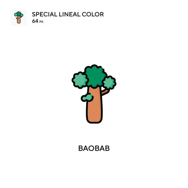 Baobab Special Linjal Färg Vektor Ikon Baobab Ikoner För Ditt — Stock vektor