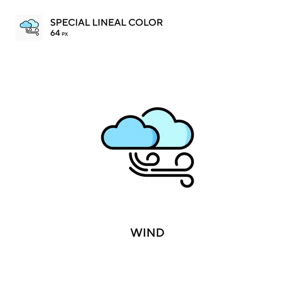 Wind Special Icono Vector Color Lineal Iconos Viento Para Proyecto — Vector de stock