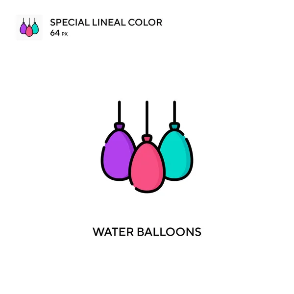 Globos Agua Icono Especial Vector Color Lineal Iconos Globos Agua — Vector de stock