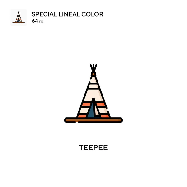 Teepee Icono Especial Vector Color Lineal Iconos Tipi Para Proyecto — Vector de stock