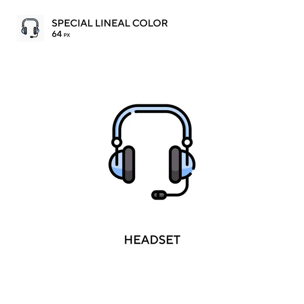 Ακουστικά Ειδικό Εικονίδιο Διάνυσμα Χρώματος Lineal Εικονίδια Ακουστικών Για Την — Διανυσματικό Αρχείο