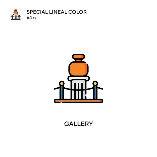 Galerie Speciální Lineární Barevný Vektor Ikony Ikony Galerie Pro Váš — Stockový vektor