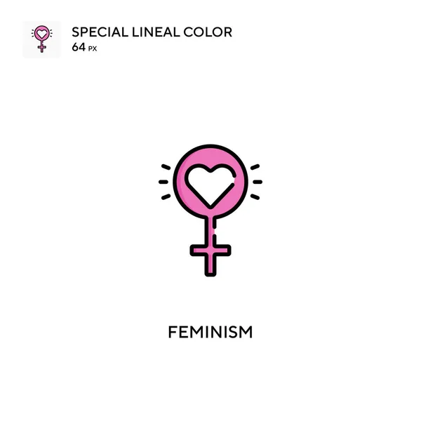 Фемінізм Спеціальний Лінійний Колір Вектор Значок Іконки Фемінізму Вашого Бізнес — стоковий вектор