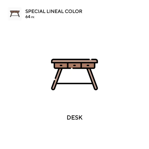 Desk Ícone Vetorial Cor Linear Especial Ícones Mesa Para Seu — Vetor de Stock