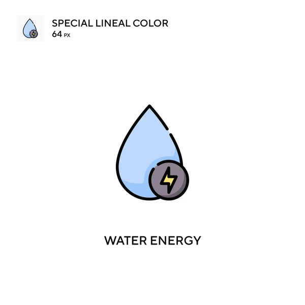 Energía Del Agua Icono Especial Vector Color Lineal Iconos Energía — Archivo Imágenes Vectoriales