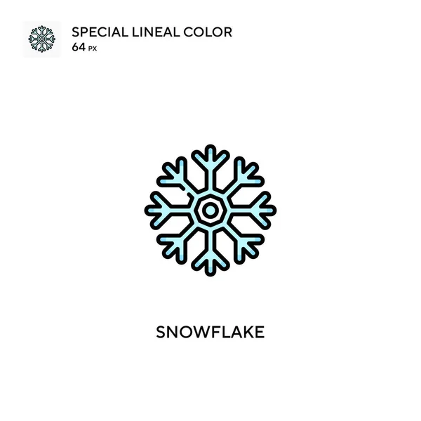 Copo Nieve Icono Especial Vector Color Lineal Iconos Copo Nieve — Vector de stock