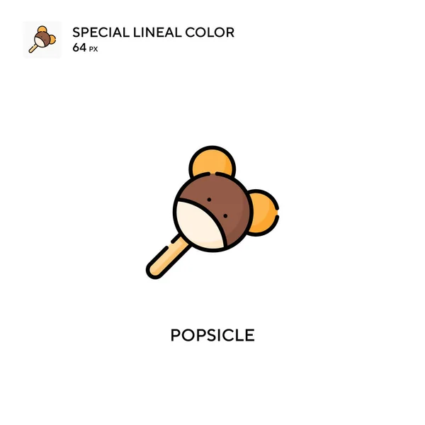 Popsicle Icône Vectorielle Couleur Linéaire Spéciale Icônes Popsicle Pour Votre — Image vectorielle