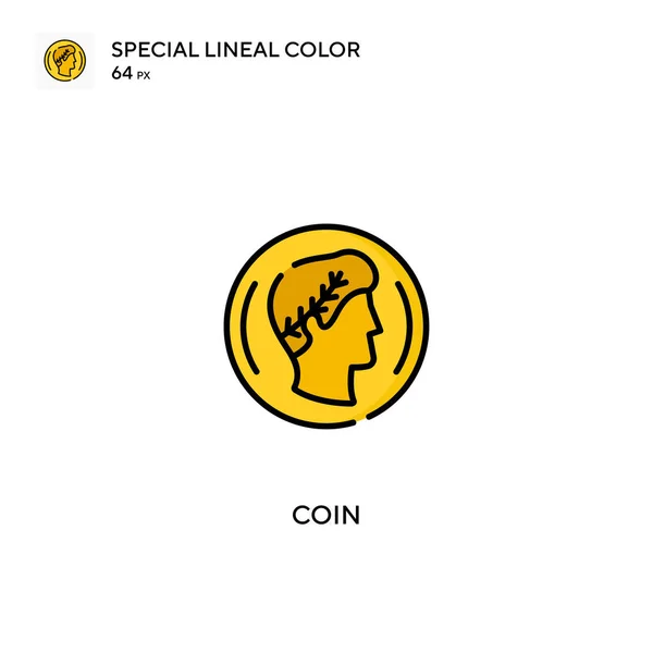 Moneda Icono Especial Vector Color Lineal Iconos Monedas Para Proyecto — Vector de stock
