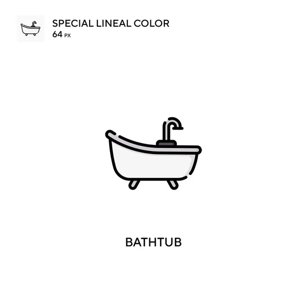 Bathtub Special Lineal Color Vector Icon Bathtub Icons Your Business — Stock Vector