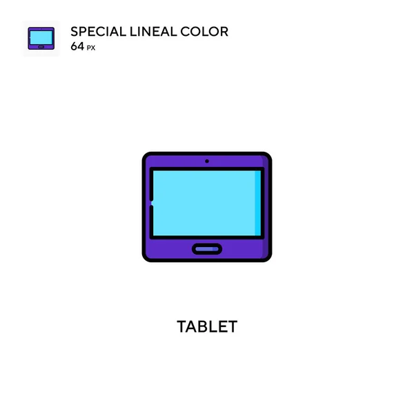 Tableta Icono Especial Vector Color Lineal Iconos Tableta Para Proyecto — Vector de stock