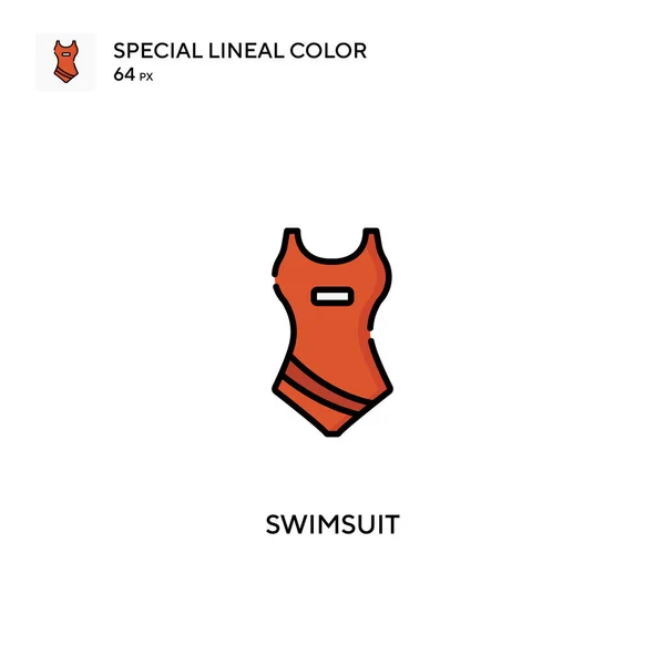 Swimsuit Ícone Vetorial Cor Linear Especial Ícones Roupa Banho Para — Vetor de Stock