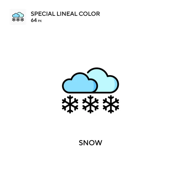 雪特殊线形彩色矢量图标 白雪公主是您的商业项目 — 图库矢量图片