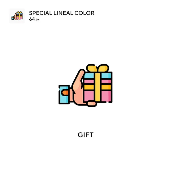 Regalo Icono Especial Vector Color Lineal Iconos Regalo Para Proyecto — Archivo Imágenes Vectoriales