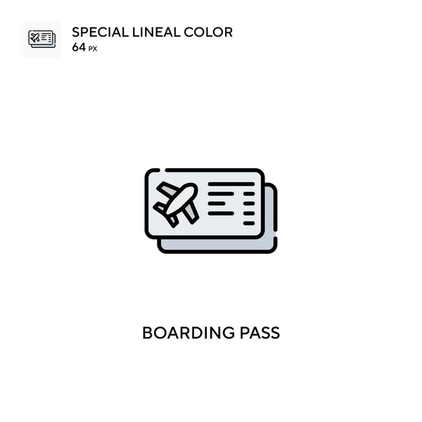 Boarding Pass Spezielles Lineares Farbvektorsymbol Bordkartensymbole Für Ihr Geschäftsprojekt — Stockvektor