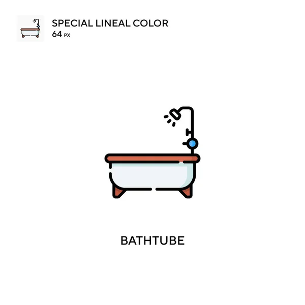 Bathtube Ícone Vetorial Cor Linear Especial Ícones Bathtube Para Seu — Vetor de Stock