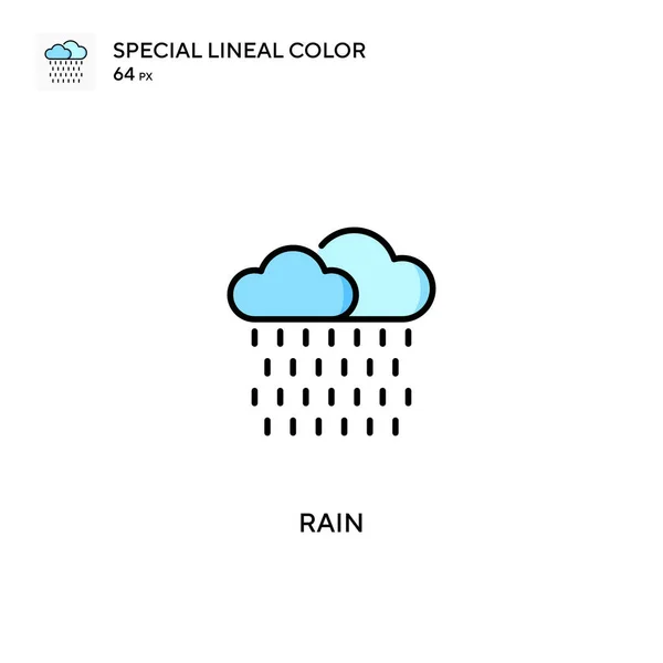 Rain Speciale Icona Vettoriale Colore Lineare Icone Pioggia Tuo Progetto — Vettoriale Stock