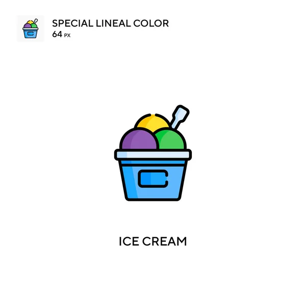 Ice Cream Special Lineal Color Vector Icon Ice Cream Icons — Stock Vector