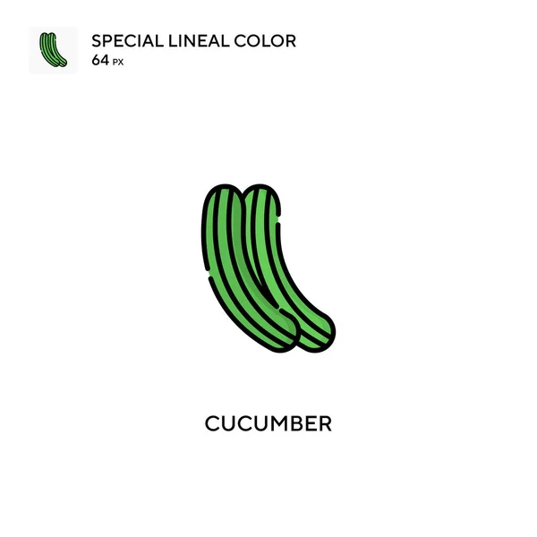 黄瓜特殊线形彩色矢量图标 您的商业项目的黄瓜图标 — 图库矢量图片