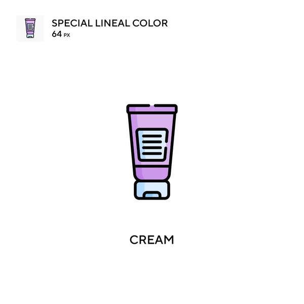 Crème Icône Vectorielle Couleur Linéaire Spéciale Icônes Crème Pour Votre — Image vectorielle