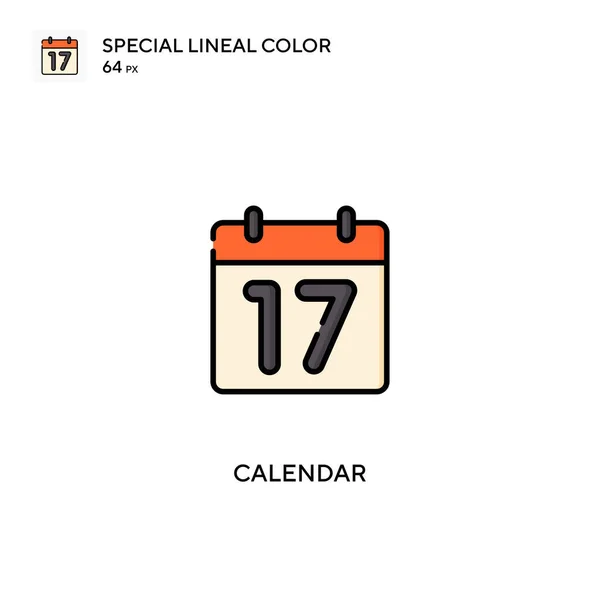 Calendario Icono Especial Vector Color Lineal Iconos Calendario Para Proyecto — Vector de stock