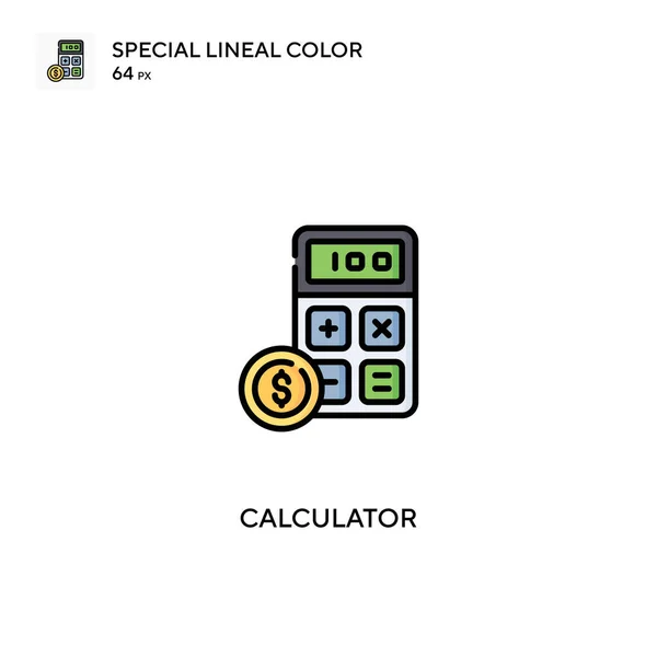 Calculadora Icono Especial Vector Color Lineal Iconos Calculadora Para Proyecto — Vector de stock