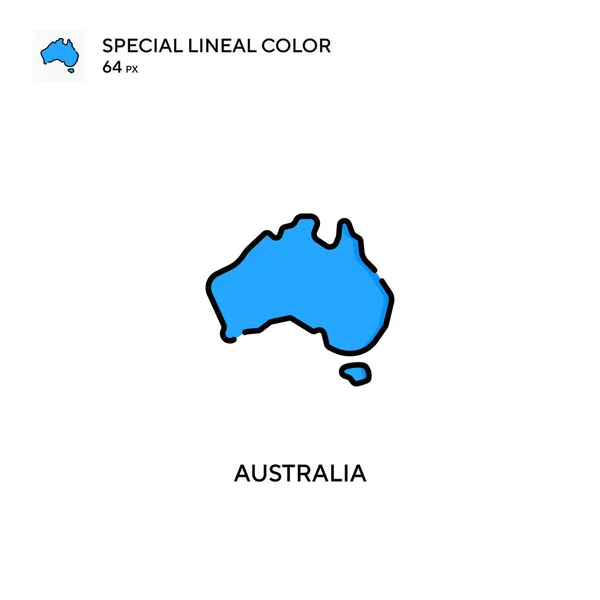 Australia Icona Speciale Vettoriale Colori Lineari Icone Dell Australia Tuo — Vettoriale Stock