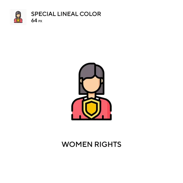 Ikon Vektor Warna Lineal Khusus Untuk Wanita Ikon Hak Wanita - Stok Vektor