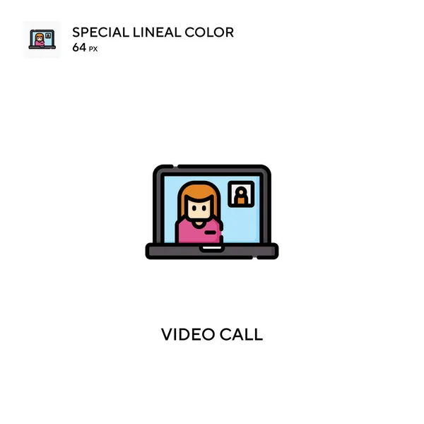 Video Call Speciale Lijnkleur Vector Icoon Video Call Iconen Voor — Stockvector