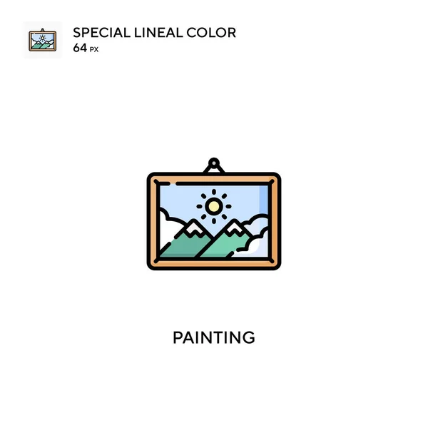 Painting Special Lineal Color Vector Icon Painting Icons Your Business — Stock Vector
