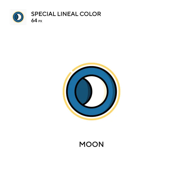 Luna Icono Especial Vector Color Lineal Iconos Luna Para Proyecto — Vector de stock