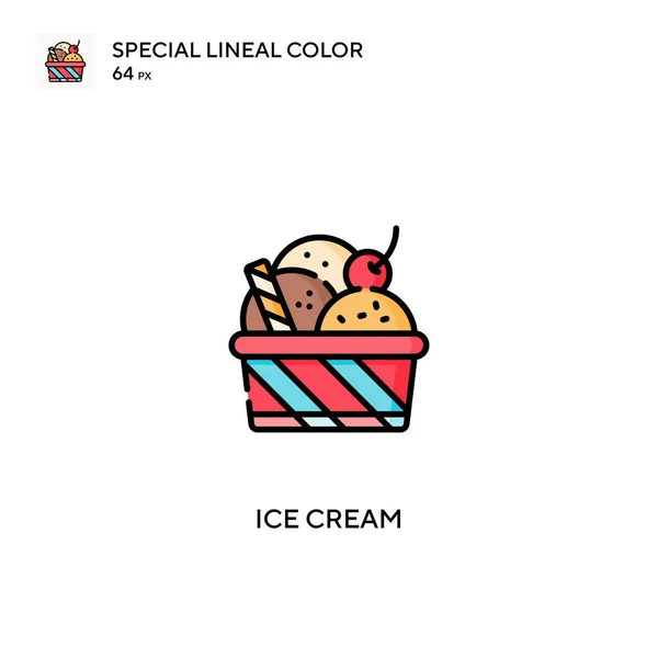Ice Cream Special Lineal Color Vector Icon Ice Cream Icons — Stock Vector