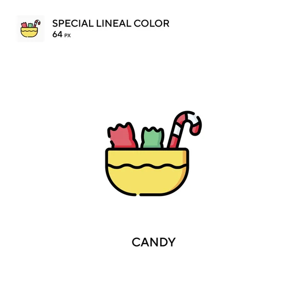 Candy Különleges Lineáris Szín Vektor Ikon Candy Ikonok Üzleti Projektjéhez — Stock Vector