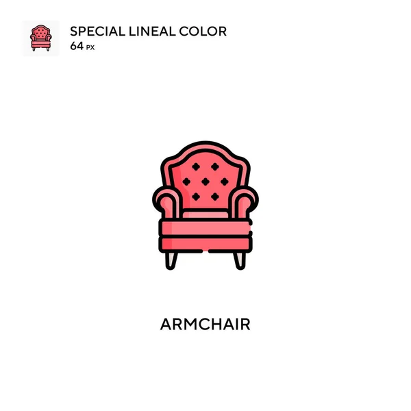 Fauteuil Icône Vectorielle Couleur Linéaire Spéciale Icônes Fauteuil Pour Votre — Image vectorielle