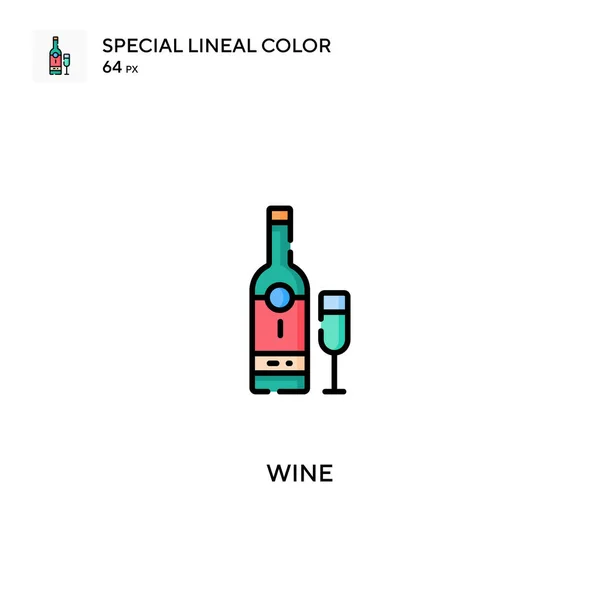 Вино Специальный Линейный Цветовой Вектор Значок Иконки Вин Вашего Бизнес — стоковый вектор