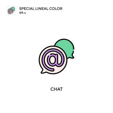 Özel doğrusal renk vektör simgesi sohbet et. İş projeniz için sohbet simgeleri