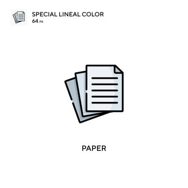 Kağıt Özel Doğrusal Renk Vektörü simgesi. İş projeniz için kağıt simgeleri