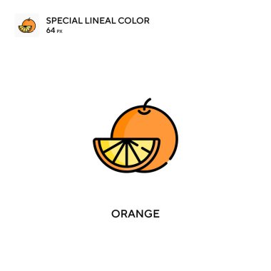 Turuncu özel doğrusal renk vektörü simgesi. İş projeniz için turuncu simgeler