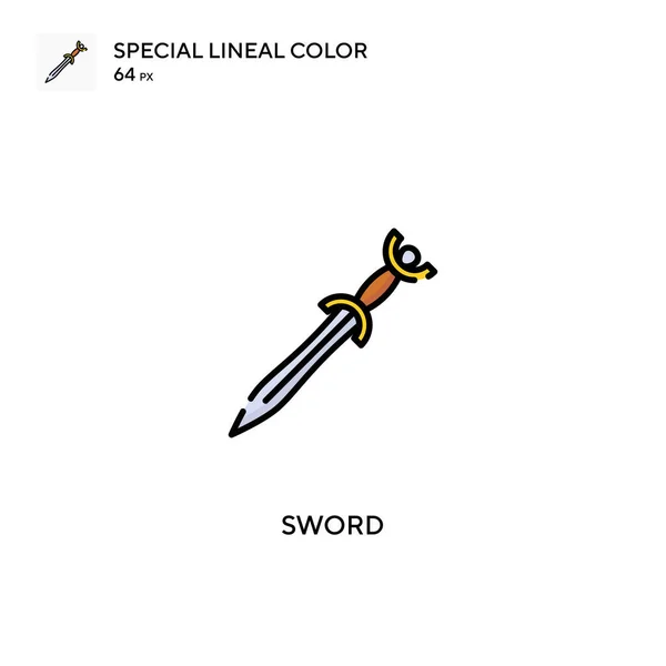 Sword Special Lineal Color Vector Icon 비즈니스 프로젝트용 아이콘 — 스톡 벡터