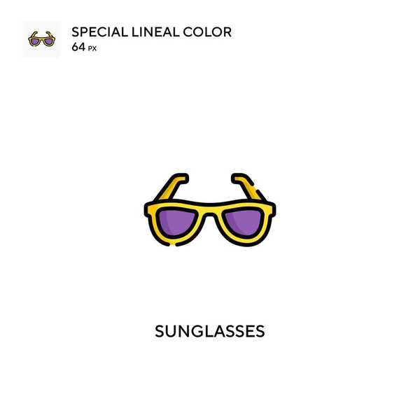 Lunettes Soleil Special Lineal Color Vector Icon Icônes Lunettes Soleil — Image vectorielle
