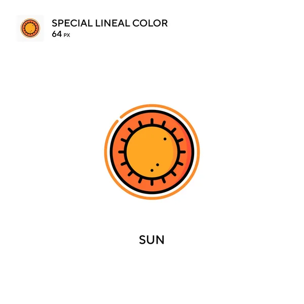 Sun Special Lineal Color Vector Icon Sun Icons Your Business — Stock Vector