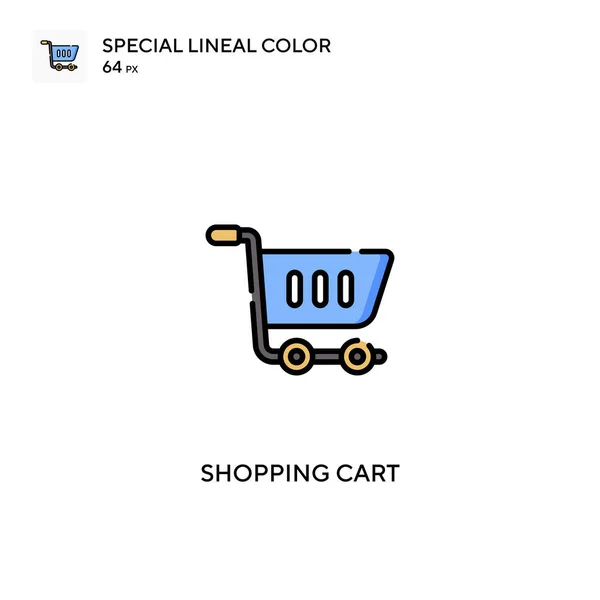 Carrito Compras Icono Especial Vector Color Lineal Iconos Carrito Compras — Vector de stock