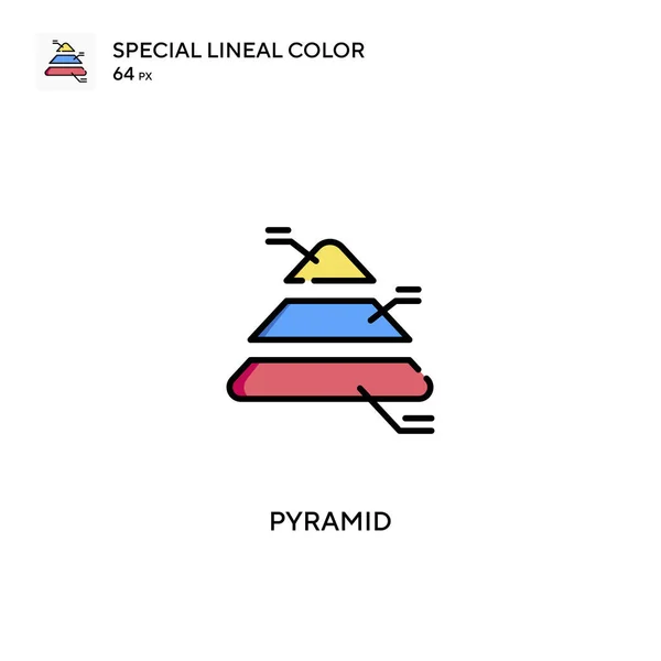 ピラミッド特殊線型カラーベクトルアイコン ビジネスプロジェクトのピラミッドアイコン — ストックベクタ