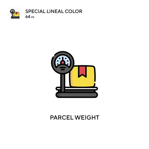 Parcel Weight Special Lineal Color Vector Icon 비즈니스 프로젝트에 Parcel — 스톡 벡터