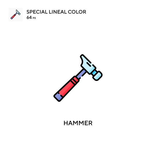 Hammer Spezielles Lineares Farbvektorsymbol Hammer Symbole Für Ihr Geschäftsprojekt — Stockvektor