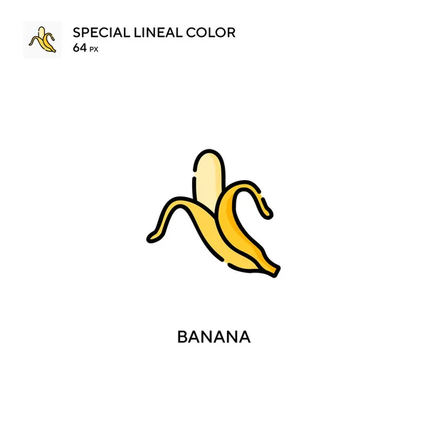 Bananowa Specjalna Ikona Wektora Koloru Liniowego Bananowe Ikony Dla Twojego — Wektor stockowy