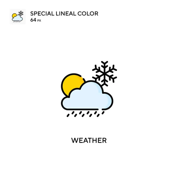 Clima Icono Vector Color Lineal Especial Iconos Meteorológicos Para Proyecto — Vector de stock